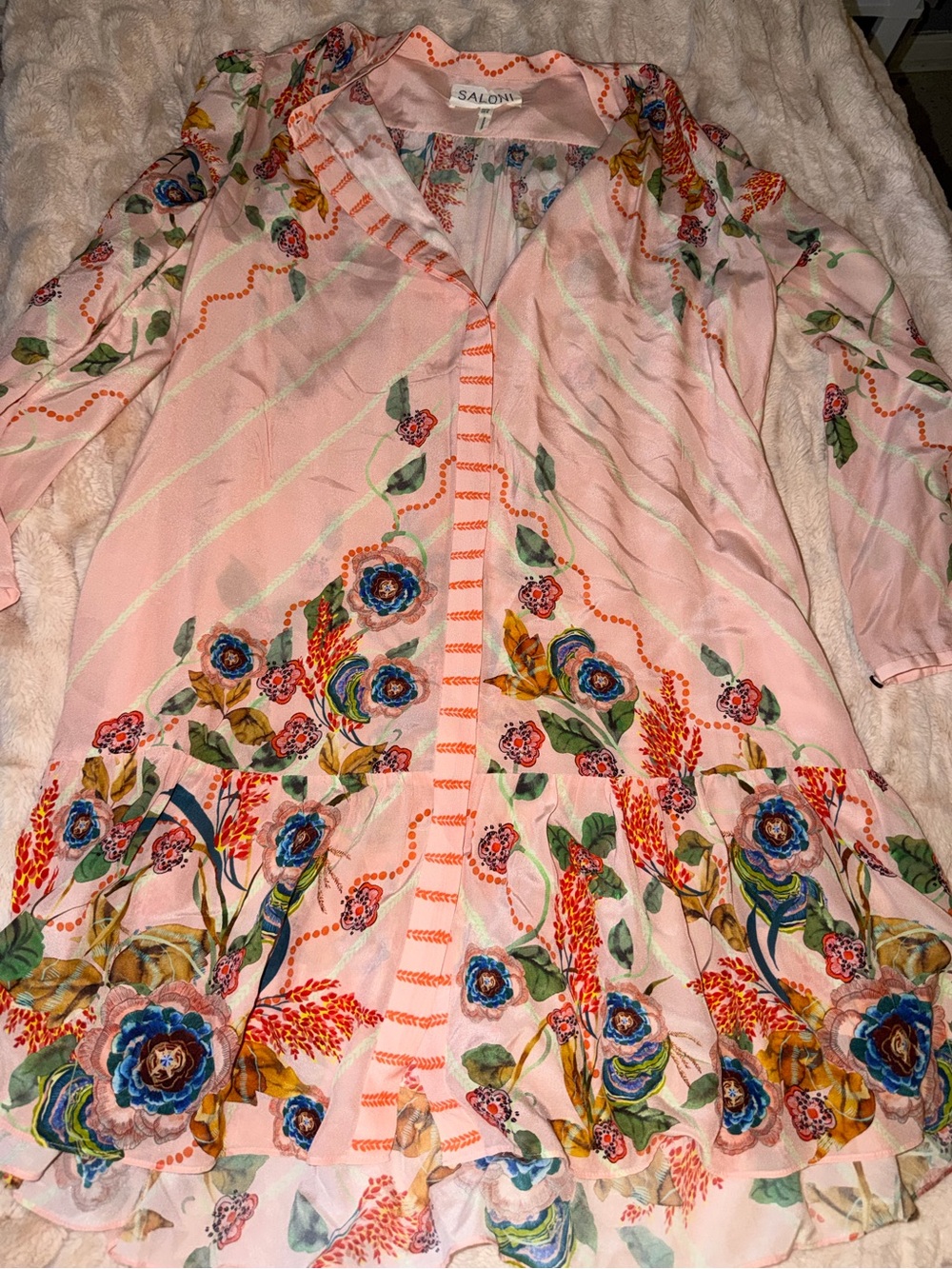 SALONI Pink Floral Light Dress